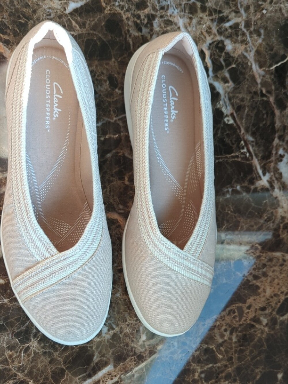 Clarks Women's Casual Slip-On Flats in Light Taupe - Picture 6 of 9